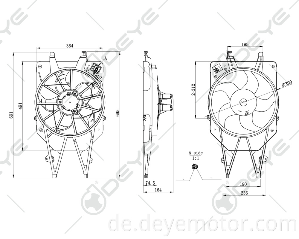 1075123 Auto Kühlerkühlungslüftermotor für Ford Focus